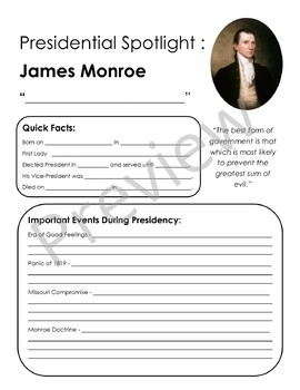 Preview of Presidential Spotlight: James Monroe