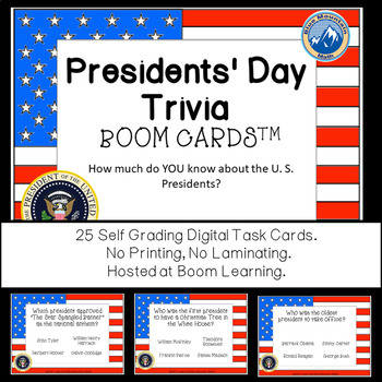 Preview of Presidential Trivia Boom Cards--Digital Task Cards