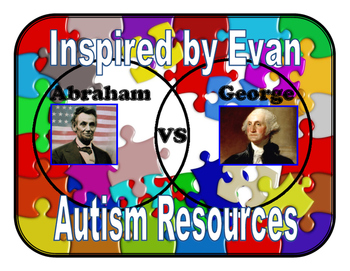 Preview of President's Abraham Lincoln-George Washington Venn Sorting/Flashcards for Autism