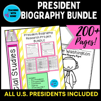 Preview of Presidents Biography Research Project-BUNDLE