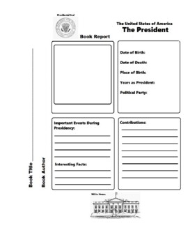 Preview of Presidents (Book Report Template)
