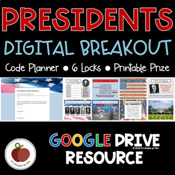 Preview of Presidents Breakout - Presidents Day Escape Room - America - Activities