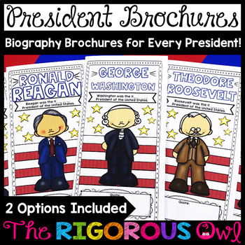Preview of Presidents Brochures - Biography Research Activity - President's Day