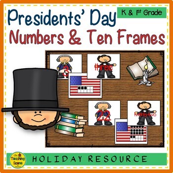 Preview of Presidents' Day 0-25 Number, Ten Frame & Number Word Match