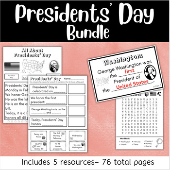 Preview of Presidents' Day 1st Grade History Bundle