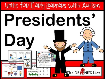 Preview of ABLLS-R ALIGNED UNITS for Early Learners with Autism: Presidents' Day Themed