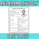 Presidents Day Abraham Lincoln "Fast Facts" Fact File