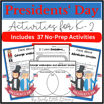 Preview of Presidents' Day Activities for Kindergarten, First Grade, and Second Grade
