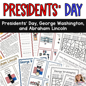 Preview of Presidents Day Activities Abraham Lincoln George Washington