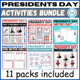 Presidents' Day Activities BUNDLE, president day craft, ma