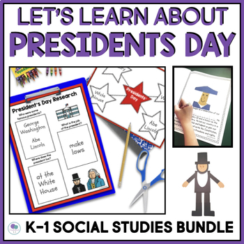 Preview of Presidents' Day Activities & Craft George Washington Abraham Lincoln 1st Grade