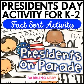 Preview of Presidents Day Activity Kindergarten First Grade Facts & Opinions Worksheet ELA