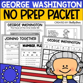 Preview of George Washington Activities & Worksheets 4th and 5th Grade Sub Plans
