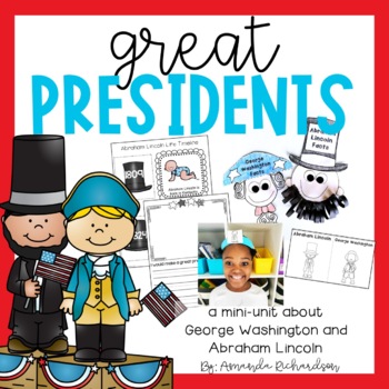 Preview of Presidents Day Activities George Washington & Abraham Lincoln Craft Kindergarten