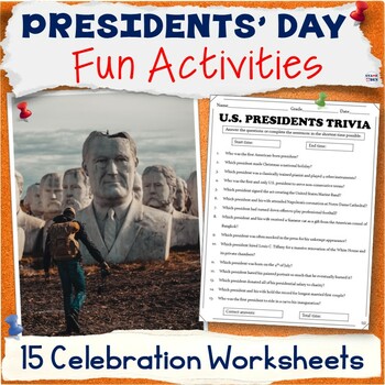 Preview of Presidents Day Activity Packet, Middle School Worksheets, Emergency Sub Plans