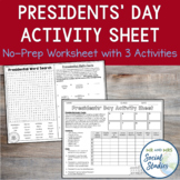 Presidents Day Activities | Worksheet with Word Search, Pu