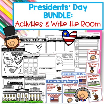 Preview of Presidents' Day Activities and Write the Room BUNDLE: K-3rd