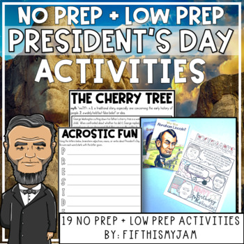 Preview of Presidents Day Activity Pack with Editable Bingo Cards
