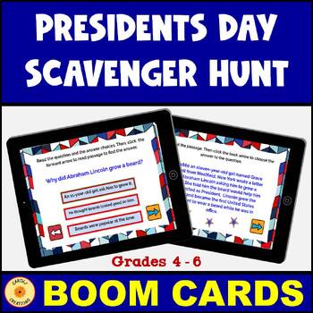 Preview of Presidents Day Activity Scavenger Hunt BOOM Cards