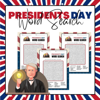 Preview of American Historical Figures Word Search Puzzles | Presidents Day Activities