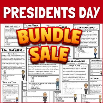Preview of Presidents Day BUNDLE/ Reading and Comprehension / 35 U.S. Presidents