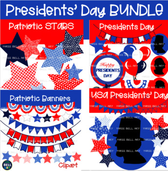 Preview of Presidents' Day BUNDLE, US Presidents,Patriotic, 4th of July, Stars & Banners