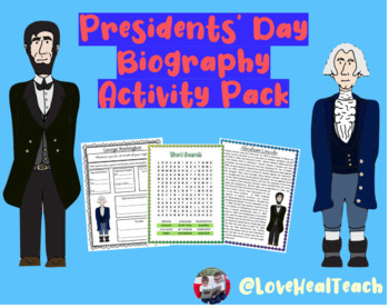 Preview of Presidents' Day Biography Activity Pack