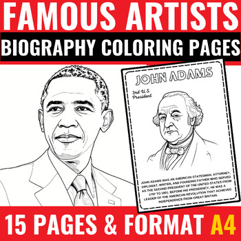 Preview of Presidents' Day Biography Coloring Pages Posters | presidents day activities
