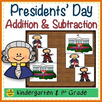 Preview of Presidents' Day Build 2 Addend 0-20 Addition & Subtraction Number Sentence