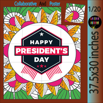 Preview of Presidents' Day Bulletin Board Collaborative coloring page Poster