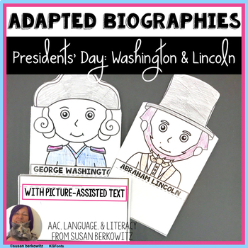 Preview of Presidents Day Bundle Adapted Biographies and Language Activities