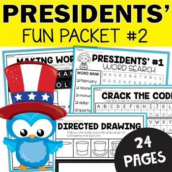 Preview of Presidents Day Busy Packet  - Fun Work February 2nd 3rd Winter Morning Worksheet