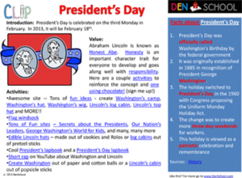 Preview of President's Day CLIP (Creative Learning in a Pinch)