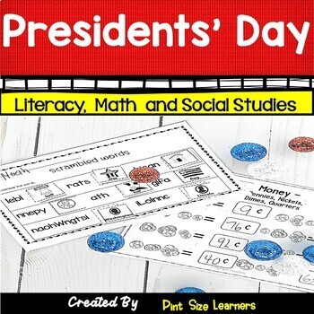 Preview of Presidents Day Center Activities & Worksheets | Reading and Math Grades 1 and 2