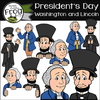 Preview of Presidents Day Clip Art: George Washington and Abraham Lincoln