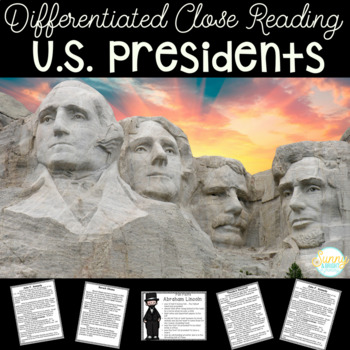 Preview of Presidents Day Differentiated Biographies for Close Reading