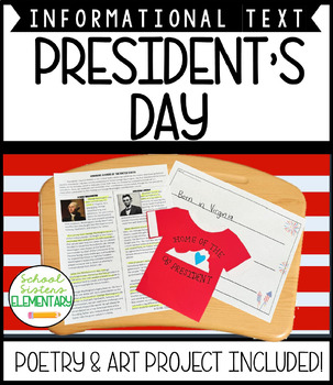 Preview of Presidents Day Reading Comprehension Craft Poetry Project