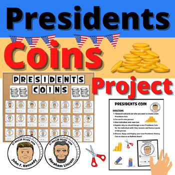 Preview of Presidents Day Coin Activity Project Craft Research Decor Resource