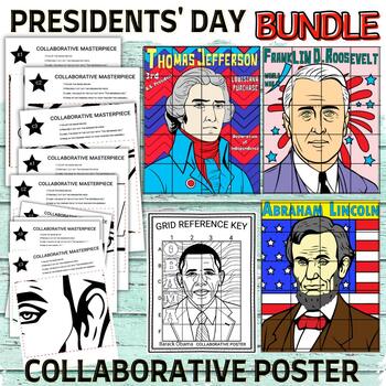 Preview of Presidents’ Day Collaborative Posters: Honoring Great Leaders BUNDLE