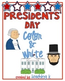 Presidents' Day Color By Number and Writing Activity