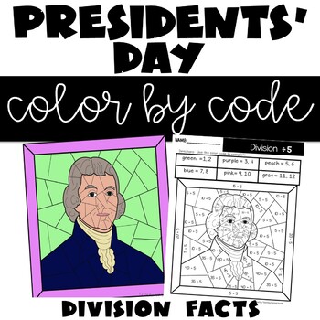 Preview of Presidents' Day Color by Number Division