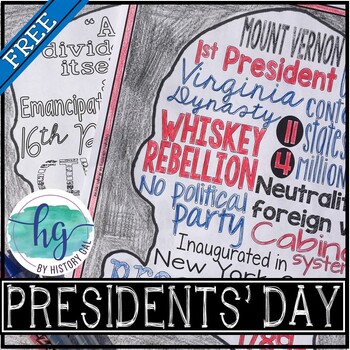 Preview of Presidents' Day Coloring Page and Word Cloud Activity {FREE!}