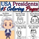 Presidents Day Coloring Pages, 45 U.S. Presidents Coloring