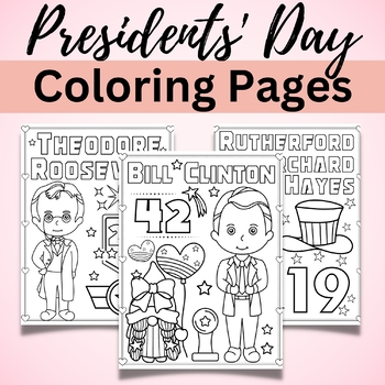 Preview of Presidents' Day Coloring Pages | 45 United States US Presidents Coloring Sheets