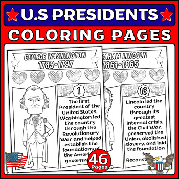 Preview of Presidents' Day Coloring Pages: American Presidents Posters & Activities
