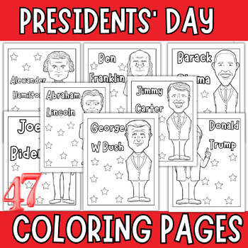 Preview of Presidents' Day  Coloring Pages - February Coloring Sheets