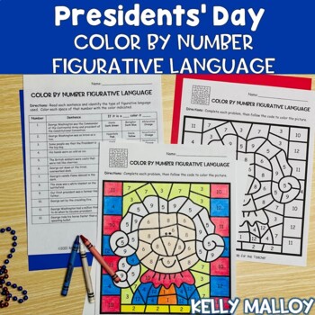 Preview of Presidents' Day Coloring Pages Figurative Language Color By Number