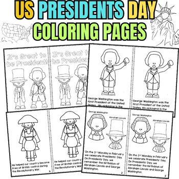 Preview of Presidents Day Coloring Pages With George Washington and Abraham Lincoln
