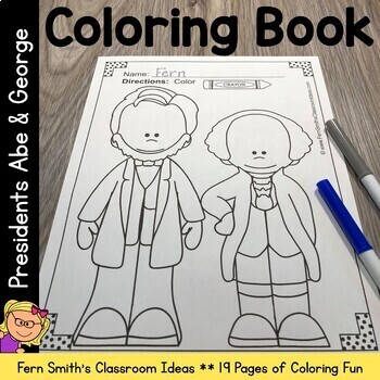 Preview of Presidents Day Coloring Pages With George Washington and Abraham Lincoln