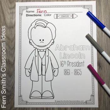 abraham lincoln coloring pages for kindergarten